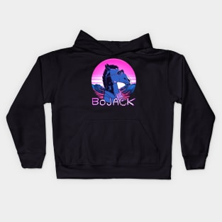 bojack horseman retrowave cool Kids Hoodie